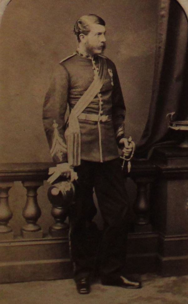 full length portrait photo of a man in officer's uniform
